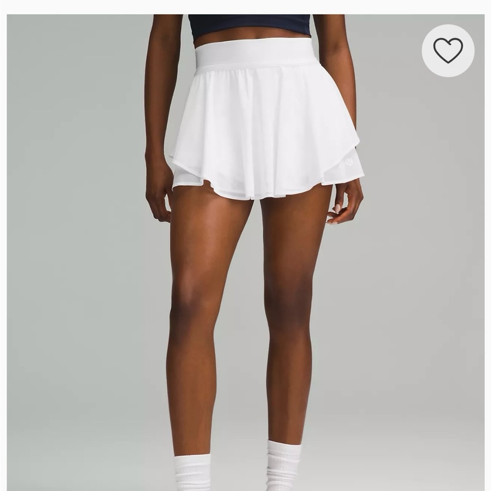 Lululemon Court Rival High Rise tennis skirt with extended liner white size 12